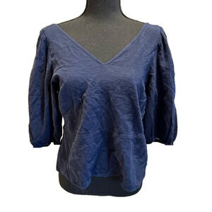 NWT VERO MODA SHORT SLEEVE BLUE TOP TIE TIE BACK DETAIL